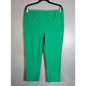 Jules & Leopold Green Cropped Trousers XL Womens Stretch Dress Pants CH23075A